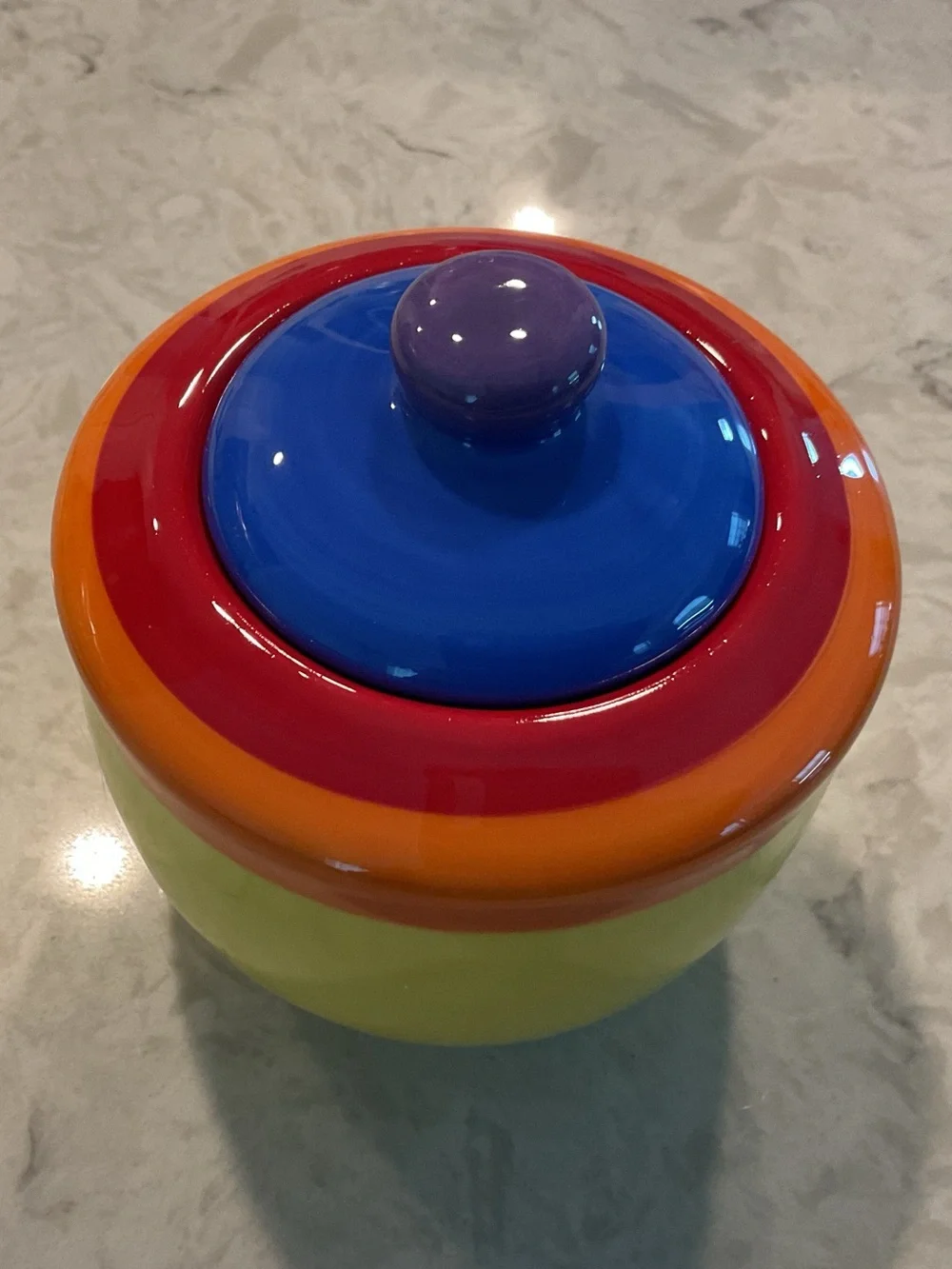 ÑWT Dansk Hand Painted Multicolor Caribe Creamer and Sugar Bowl with Lid Set